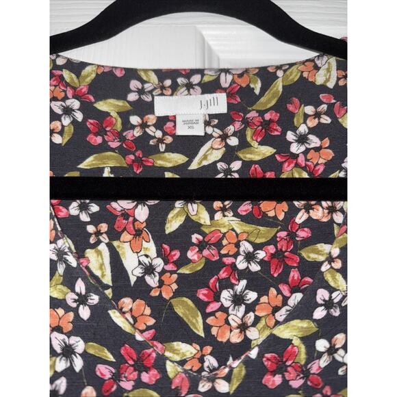 J. Jill Sz XS Maxi Dress Floral Print Flowy Short Sleeve Casual Relaxed - Picture 2 of 12